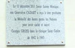 Plaque Sœur Sainte Monique