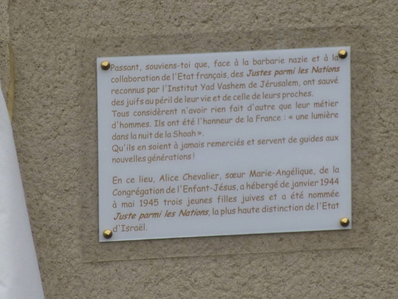 Plaque Soeur Angélique