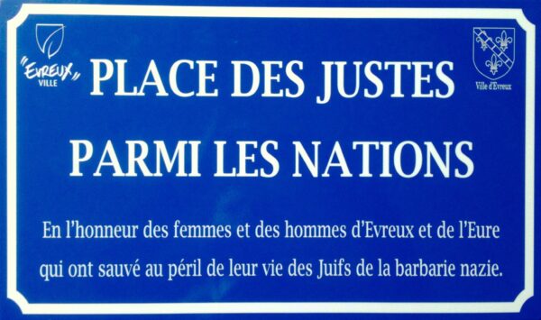 Plaque Justes à Evreux