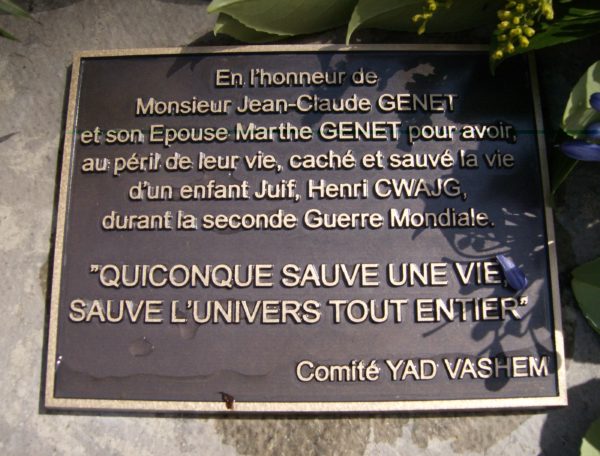 Plaque Genet à Simard