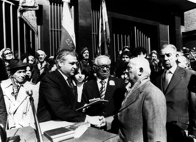 20 avril 1980 cérémonie au Mémorial de la Shoah
