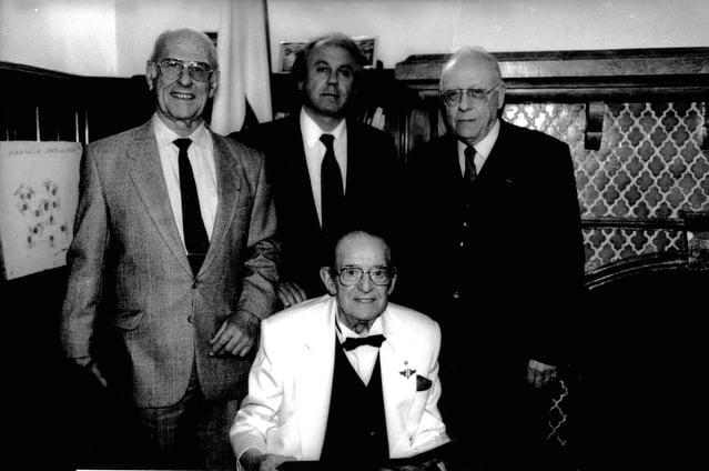 (de gauche à droite) Laurent LEBOUTET assis, Ivan BELTRAMI, David SOUSSANA consul général d'Israël