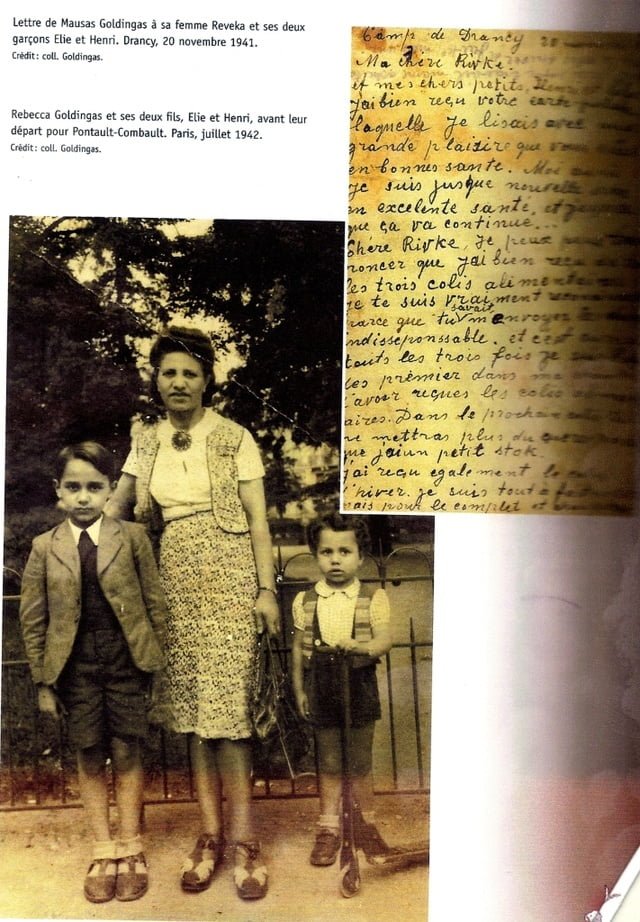 Henri & Elie Goldingas avec leur mère en 1942