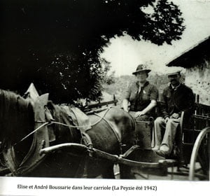 en 1942 à la Peyzie Elise & André BOUSSAIRE dans leur carriole