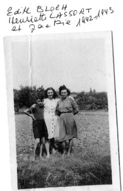 Edith Bloch, Henriette Lassort et Jackie 1942