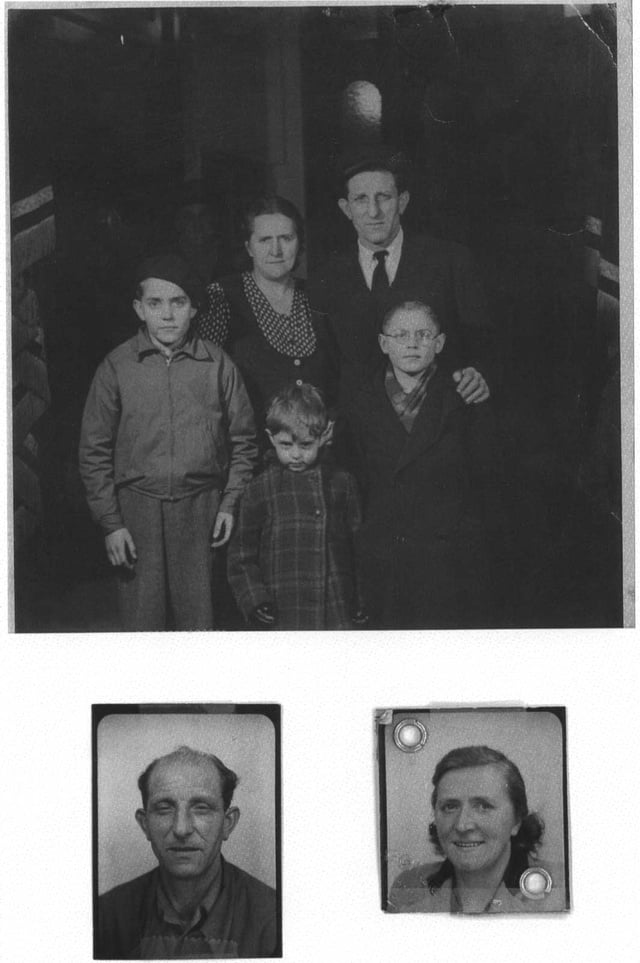 Famille CHEVAL, photo datant de 1949 devant la synagogue Notre Dame de Nazareth à Paris