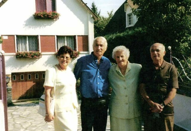 Septembre 1999 Colette, Charles Grinberg Marthe HERBAULT et Félix Grinberg 57 ans parès