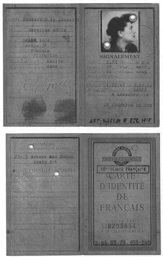 Papier d'identité Lebovici
