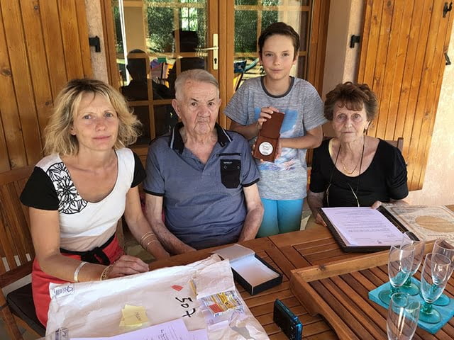23 août 2016 Monsieur Miolan le fils des sauveurs avec son épouse sa fille et son petit-fils