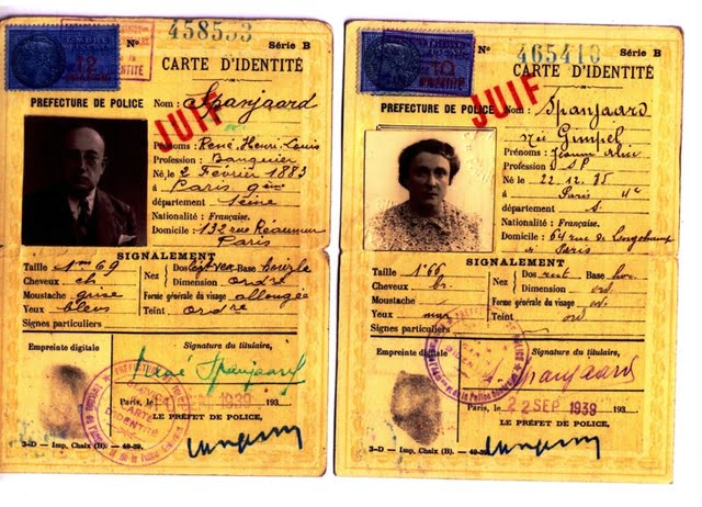 cartes d'identité de rené & jeanne Spanjaard en 1943 à Lyon