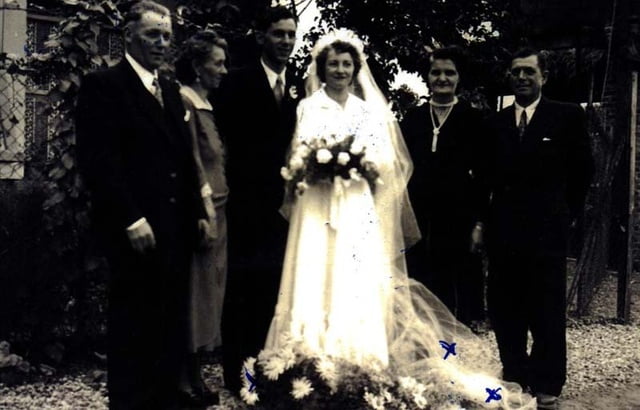 Mariage de Jean et Eliane LAPLACE, à droite Robert Laplace et Annunciata LAPLACE
