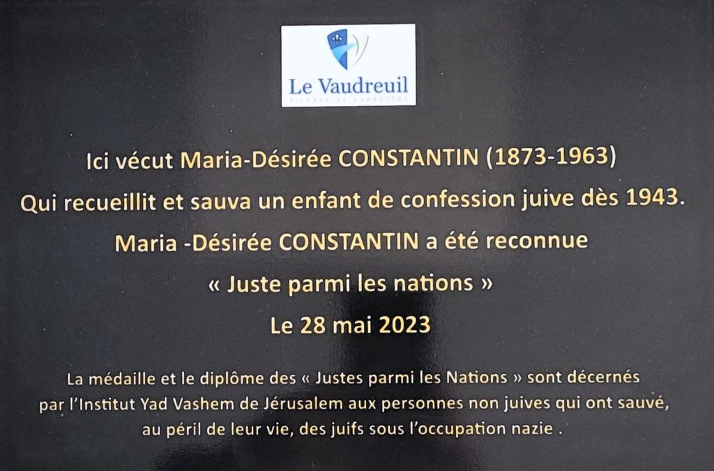 Plaque Marie Constantin