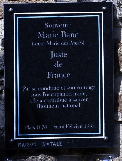 Photo plaque Plaque Marie Banc mère Marie des Anges