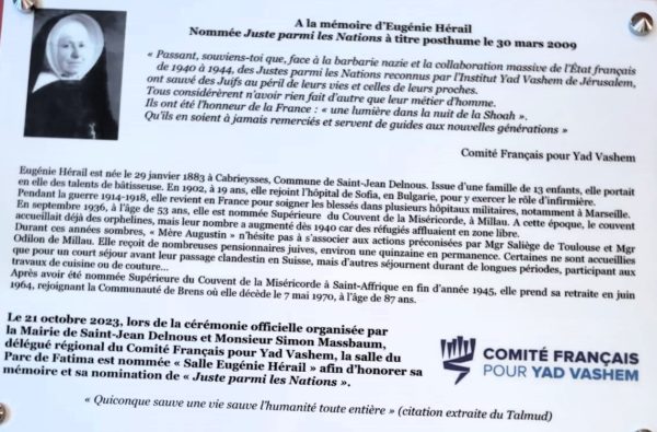 Plaque Eugénie Hérail