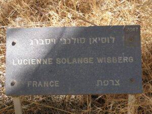 Plaque Wisberg devant son arbre