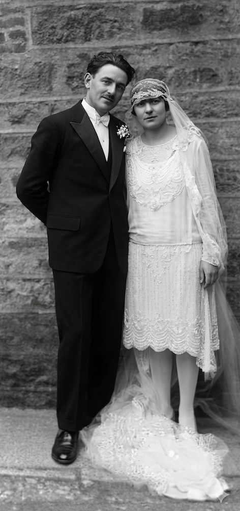 Jean-Baptiste et Julienne Mazallon, le jour de leur mariage le 4 juin 1928